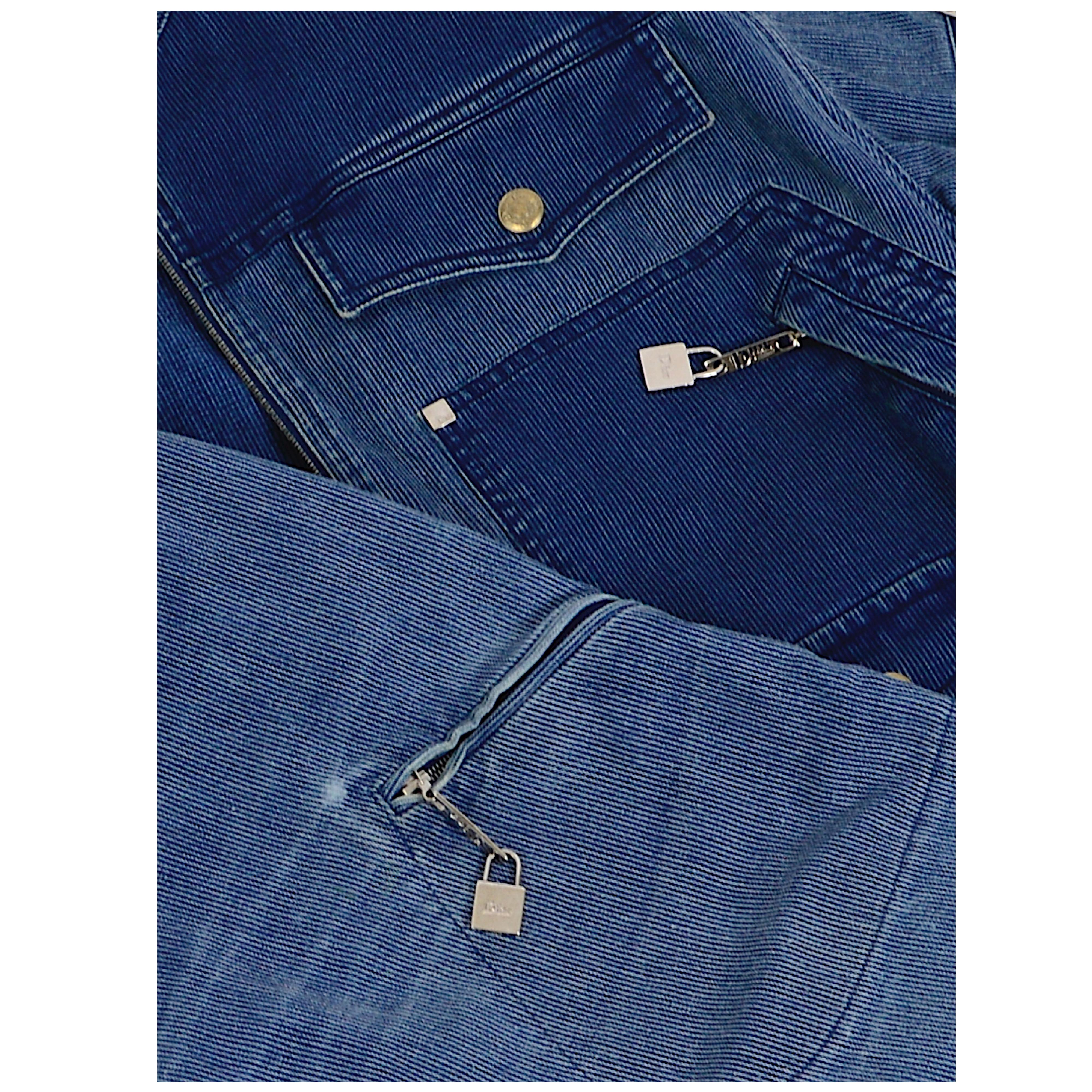 Christian Dior vintage 2004 cotton corduroy denim bleu jacket and pants set  10