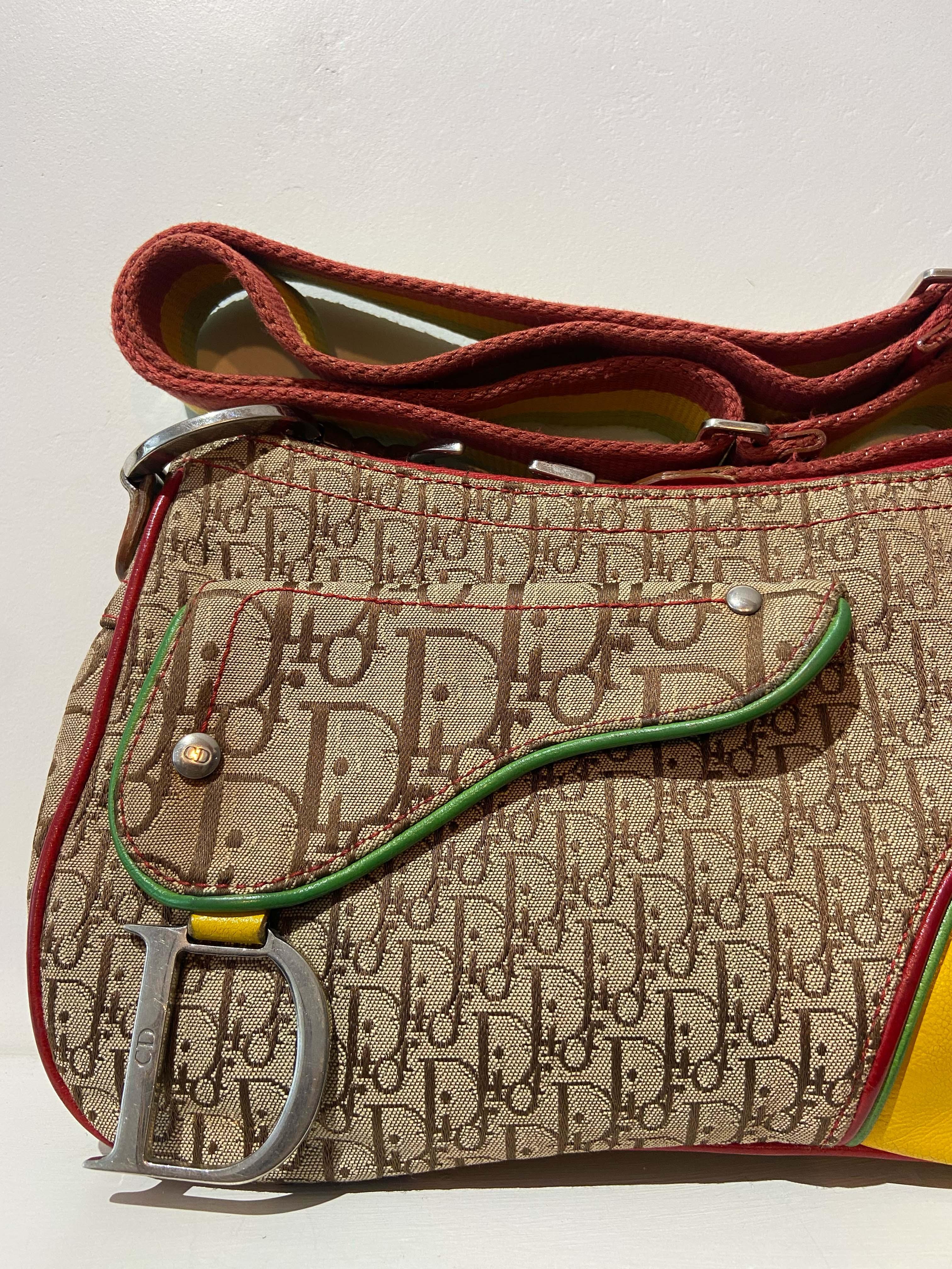 Christian Dior Vintage 2004 Rasta Messenger Bag