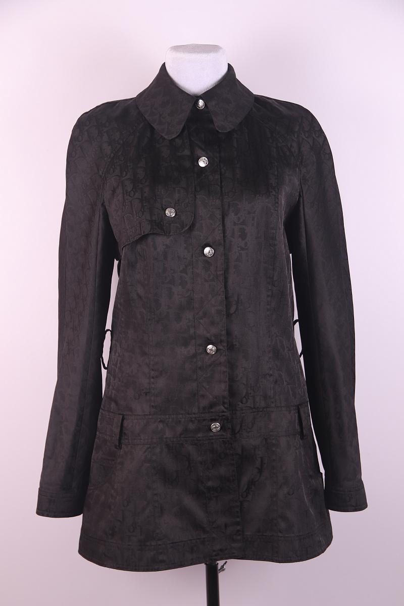 Women's Christian Dior Vintage 2005 by John Galliano Black Total Oblique Monogram Coat For Sale