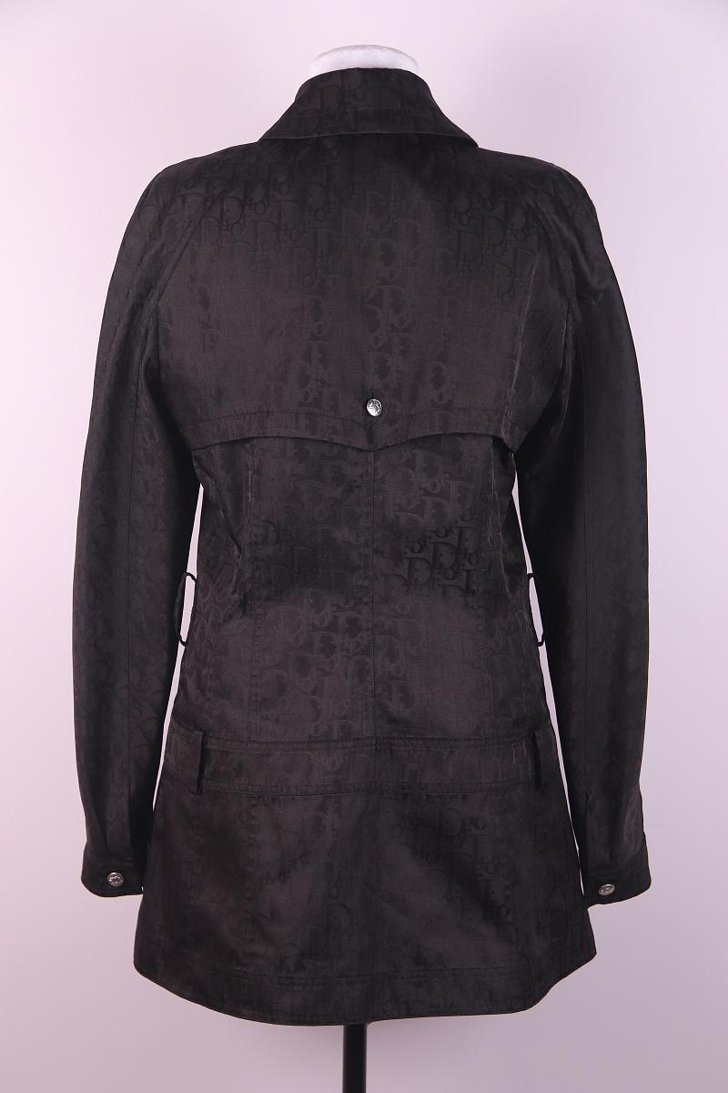 Christian Dior Vintage 2005 by John Galliano Black Total Oblique Monogram Coat For Sale 1