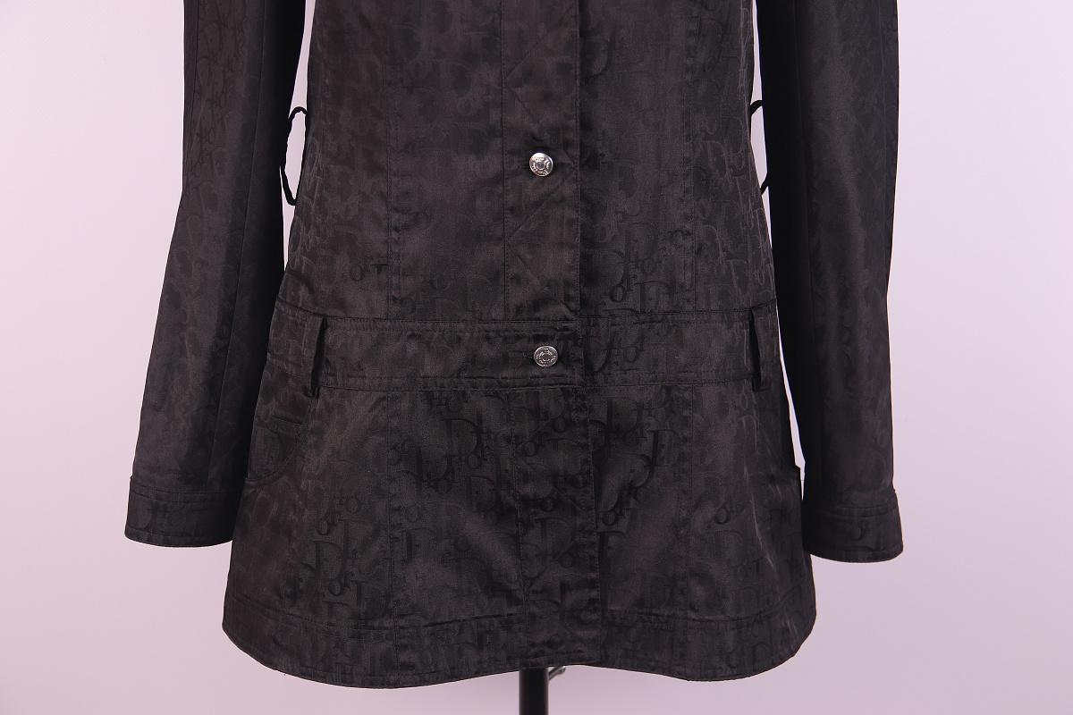 Christian Dior Vintage 2005 by John Galliano Black Total Oblique Monogram Coat For Sale 2
