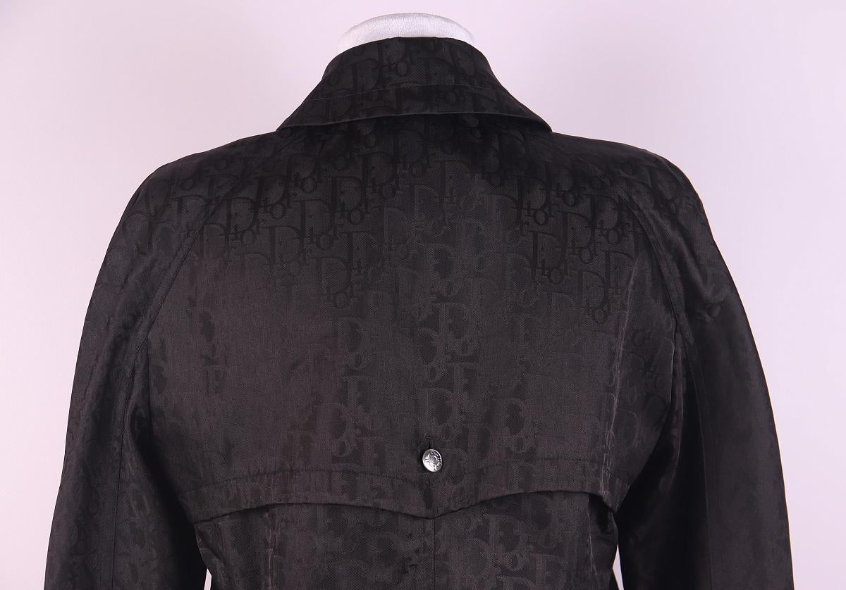 Christian Dior Vintage 2005 by John Galliano Black Total Oblique Monogram Coat For Sale 3