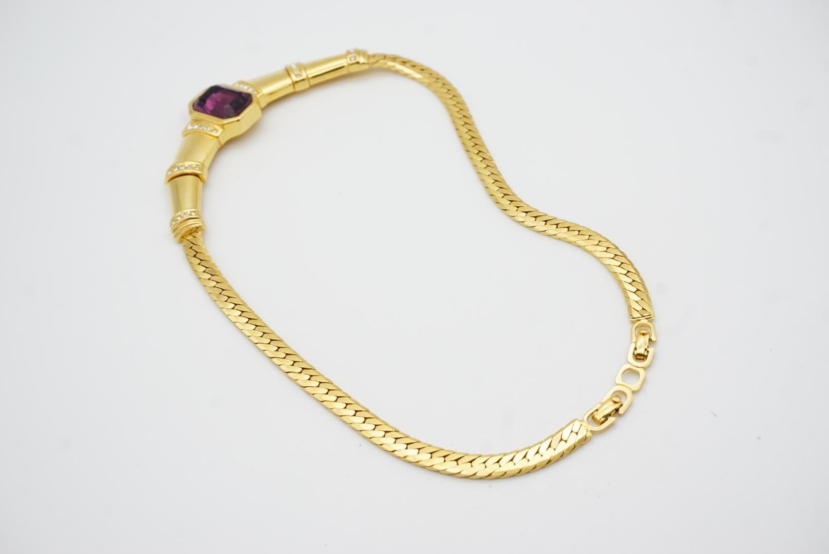 Christian Dior Collana vintage con cristalli ottagonali di ametista e nodo di bambù in vendita 9