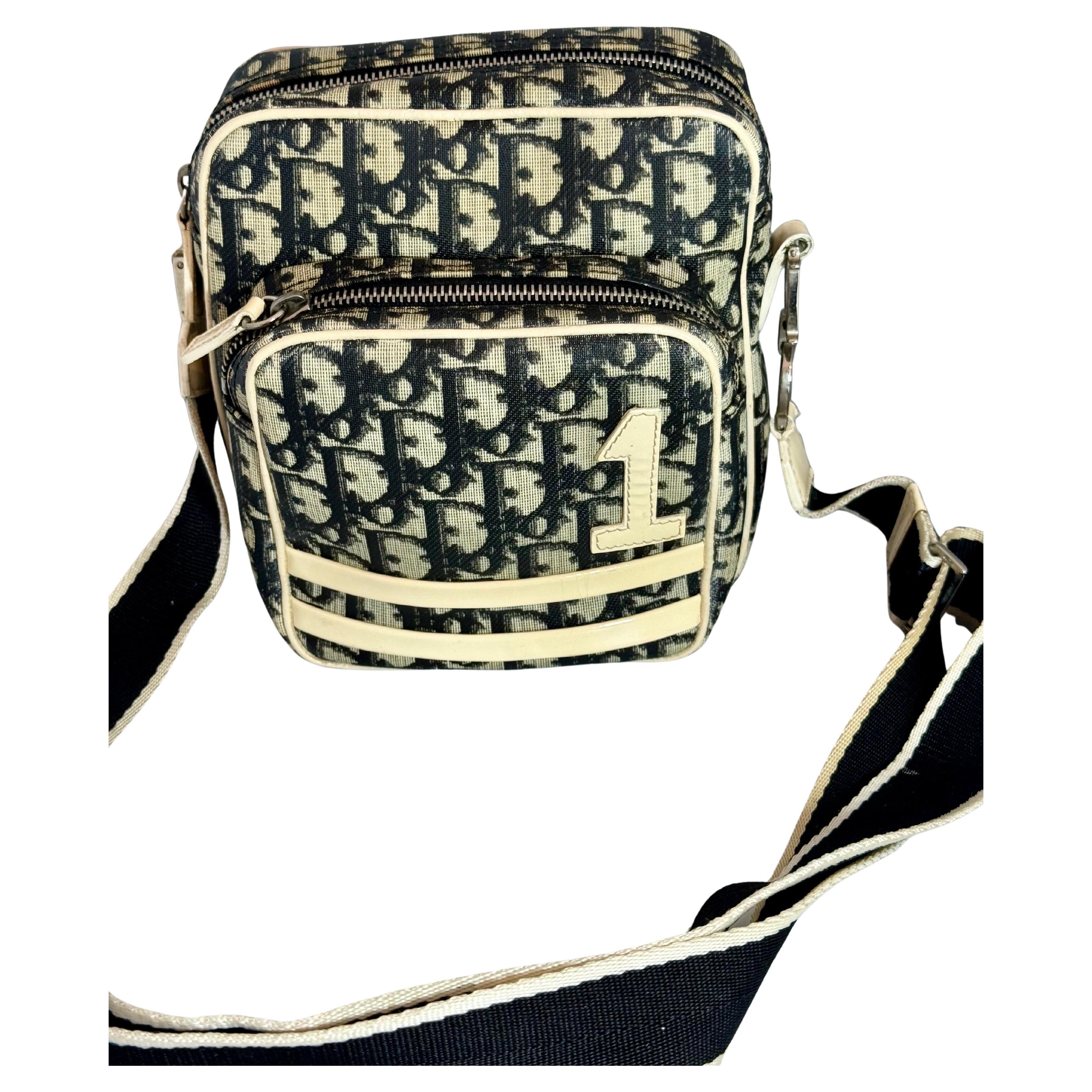 Black Christian Dior Vintage Authentic Dior Trotter Paris Crossbody Bag, Unisex For Sale