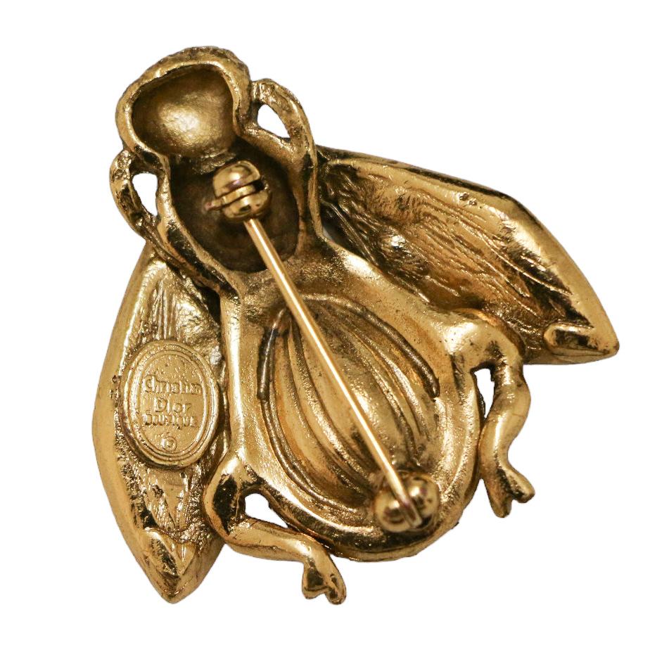 Round Cut Christian Dior Vintage Bee Brooch For Sale