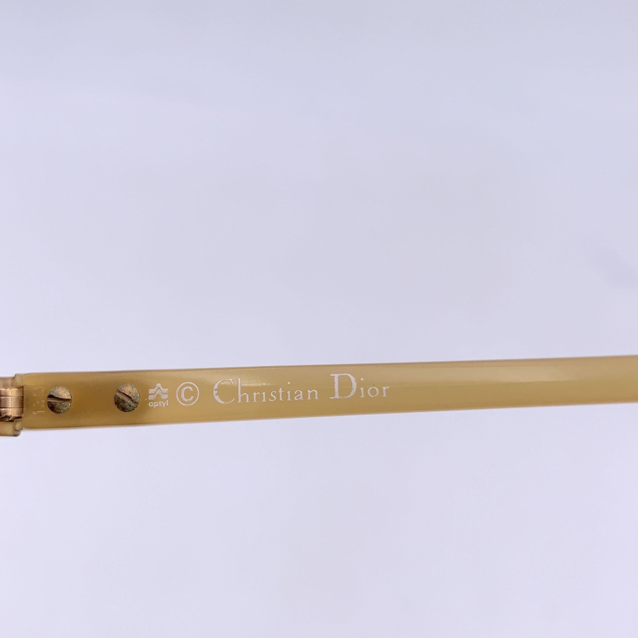 Christian Dior Vintage Beige Azetat-Sonnenbrille 2307 10 55/11 Damen im Angebot