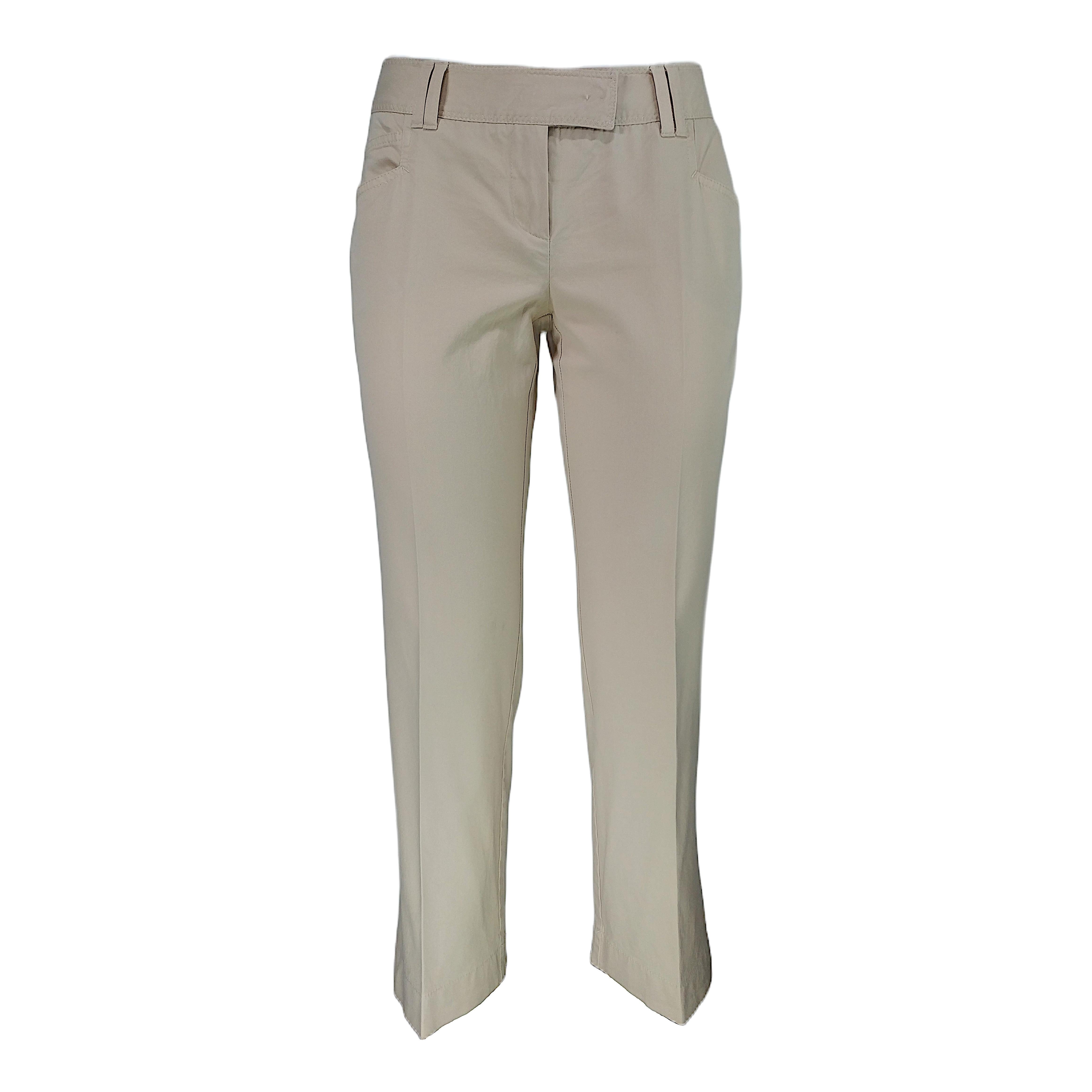 CHRISTIAN DIOR - Pantalon Capri vintage en coton beige, taille 7/8  Taille 6US 38EU