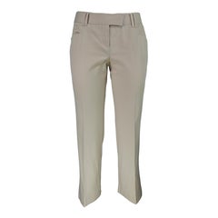 CHRISTIAN DIOR - Vintage Beige Cotton Capri 7/8 Pants | Size 6US 38EU