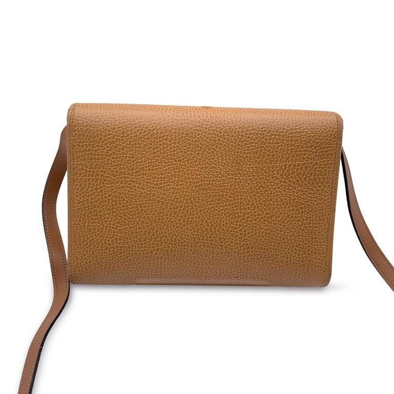 Christian Dior Vintage Beige Leather Convertible Shoulder Bag For Sale