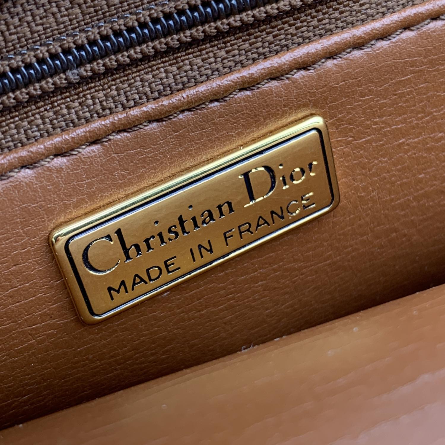 Christian Dior Vintage Beige Leather Convertible Shoulder Bag 2