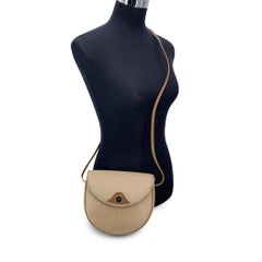 Christian Dior Vintage Beige Leather Small Crossbody Shoulder Bag