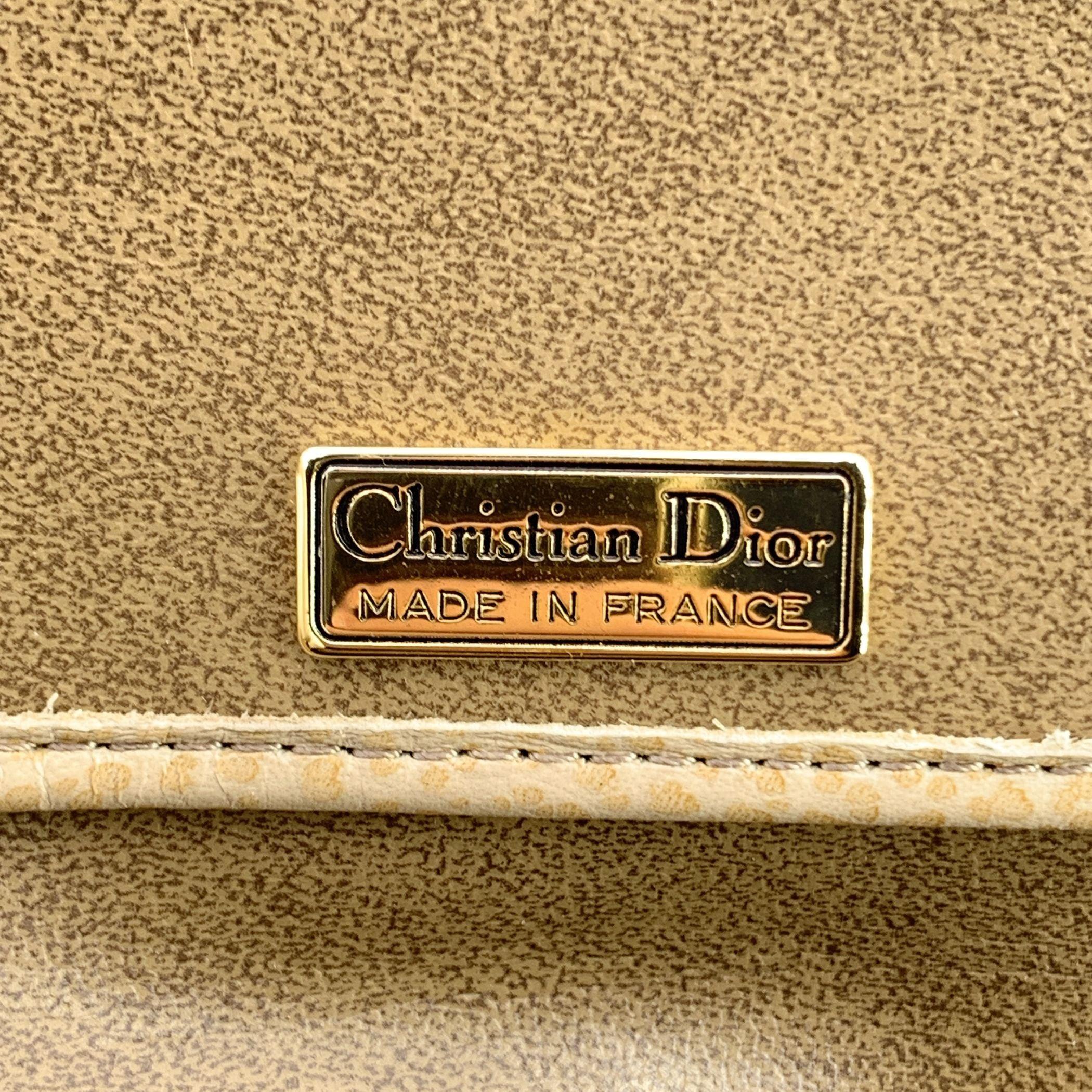 Christian Dior Vintage Beige Leder Kleine Crossbody Umhängetasche im Angebot 2