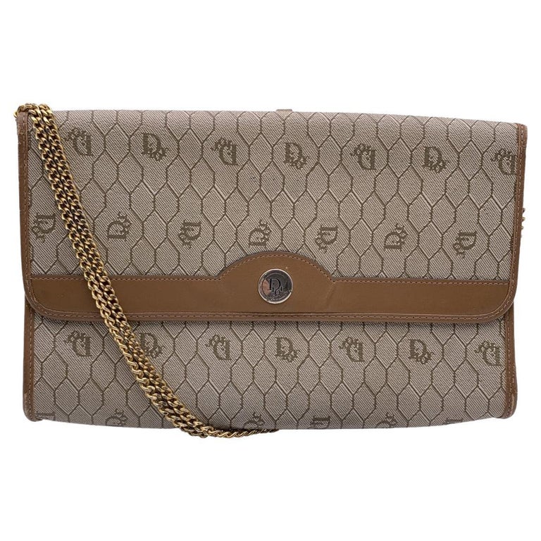 christian-dior-vintage-beige-logo-canvas-shoulder-bag-with-chain-for