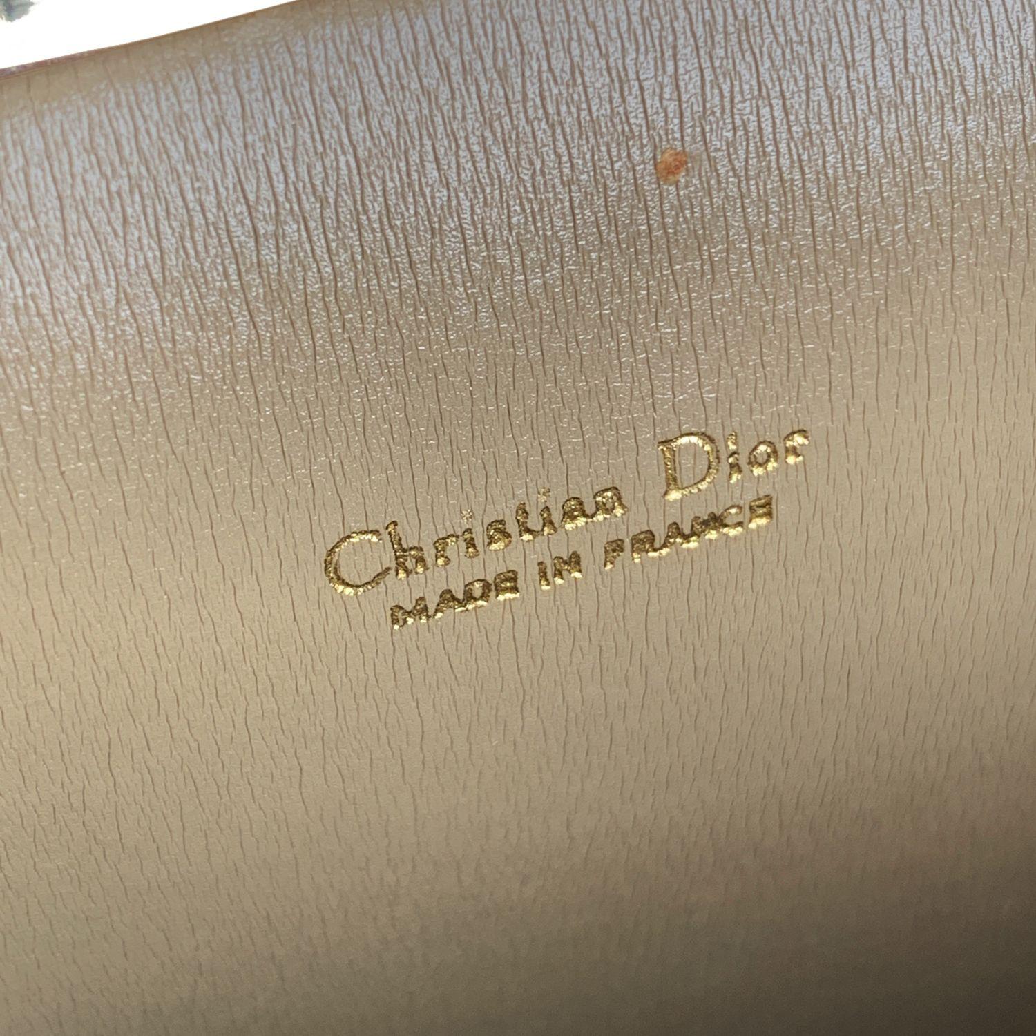 Christian Dior Vintage Beige Logo Canvas Small Clutch Bag 1