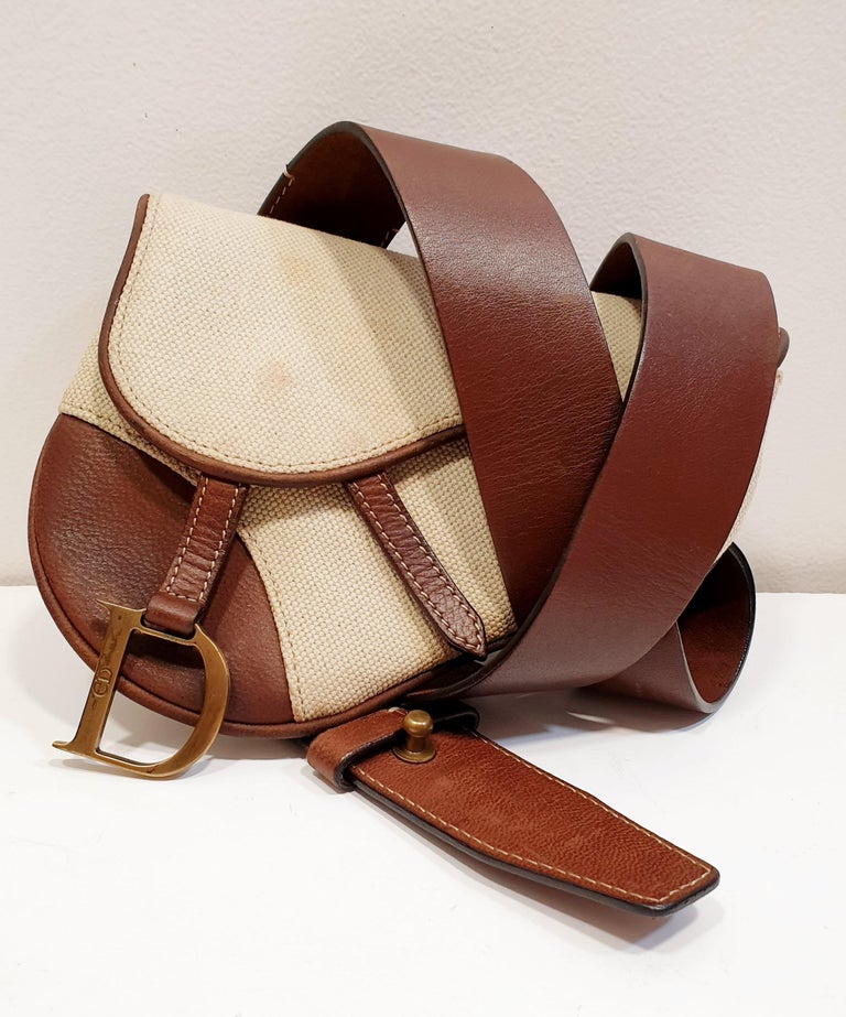 Christian Dior Vintage Belt Saddle Bag Bum Bag Waist Fanny Pack For