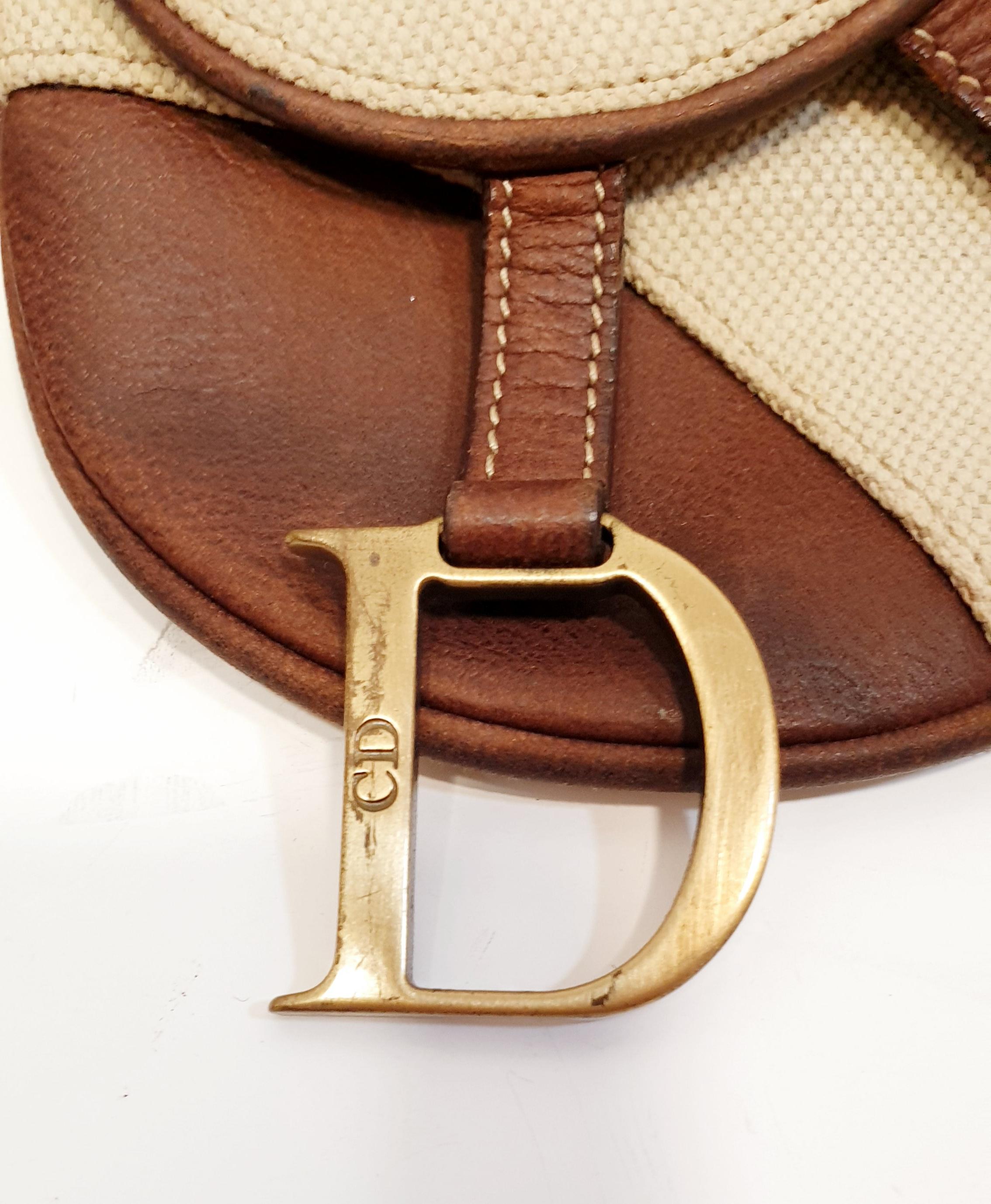 Brown Christian Dior Vintage Belt Saddle Bag Bum Bag Waist Fanny Pack