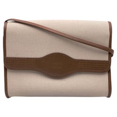 Christian Dior Vintage Bicolor Canvas Leather Shoulder Crossbody Bag