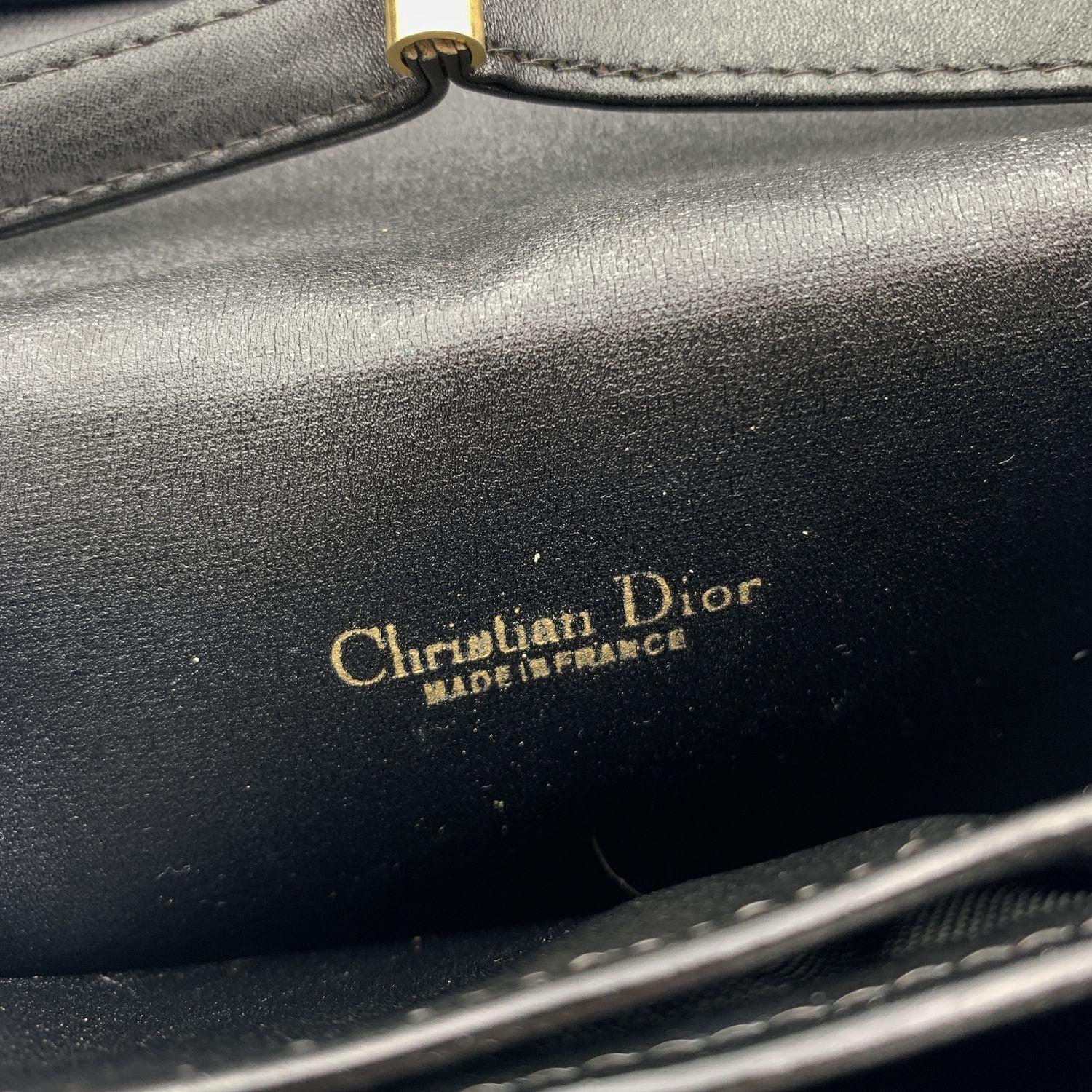 Christian Dior Vintage Black Canvas Logo Convertible Shoulder Bag 2