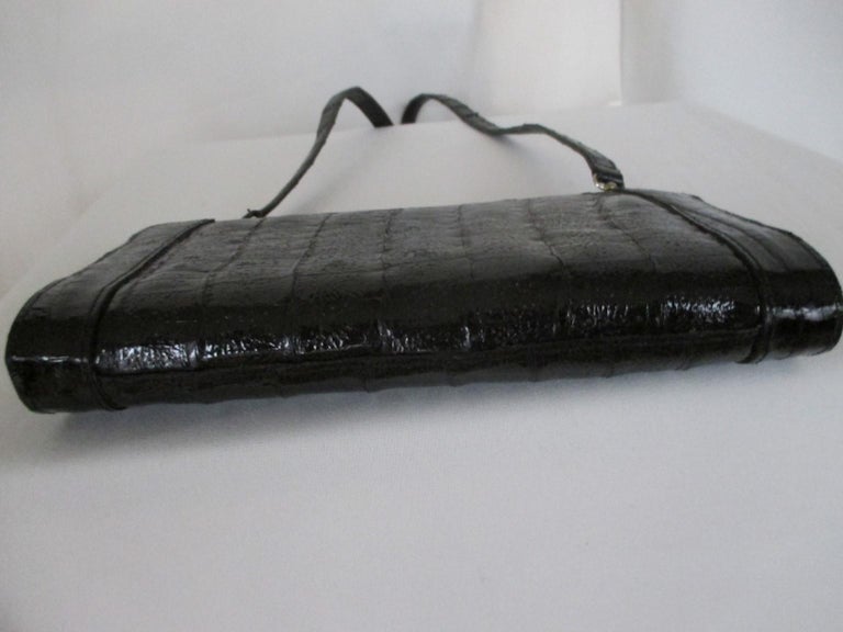 CHRISTIAN DIOR 1990's Crocodile POROSUS Belly Skin CLUTCH Shoulder Bag -  FRANCE
