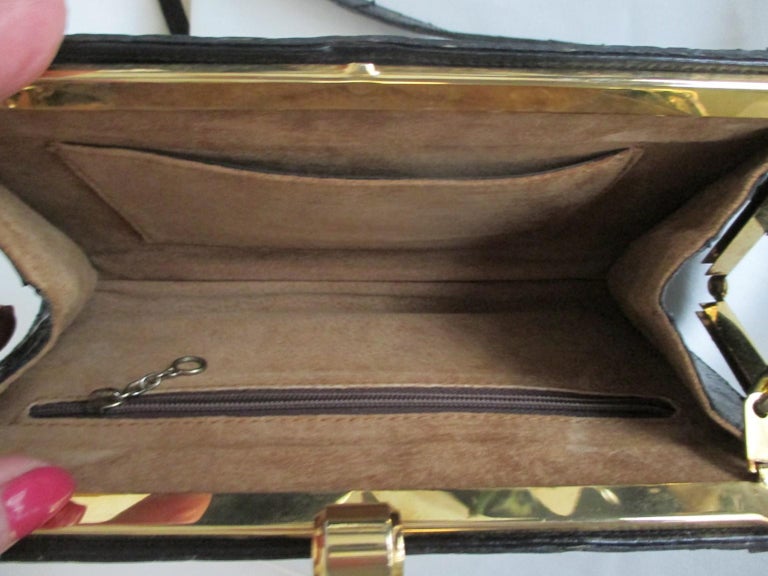 Christian Dior Vintage Black Croco Leather Clutch / Shoulder Bag For ...