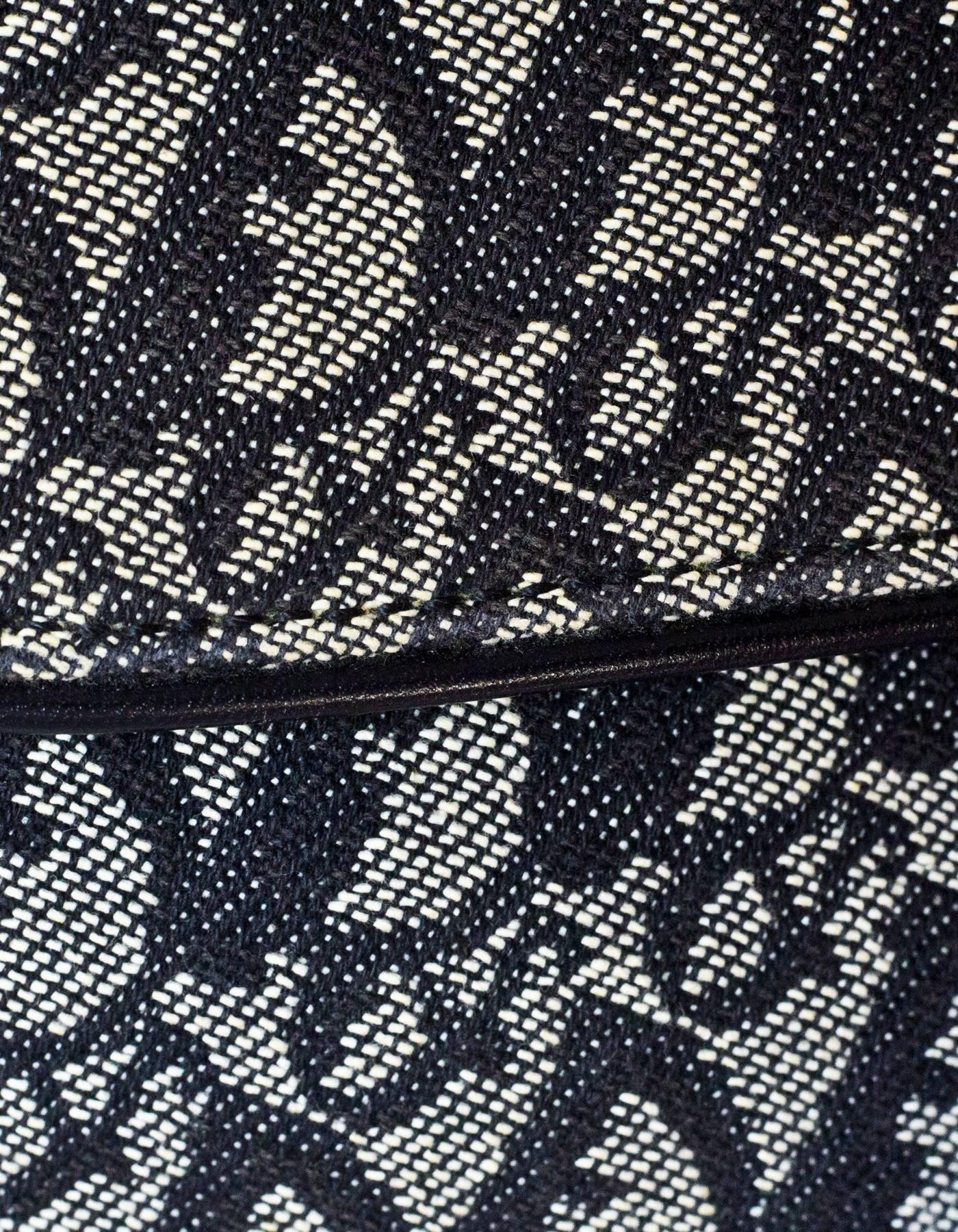 Women's Christian Dior Vintage Black Diorissimo Monogram D Saddle Bag