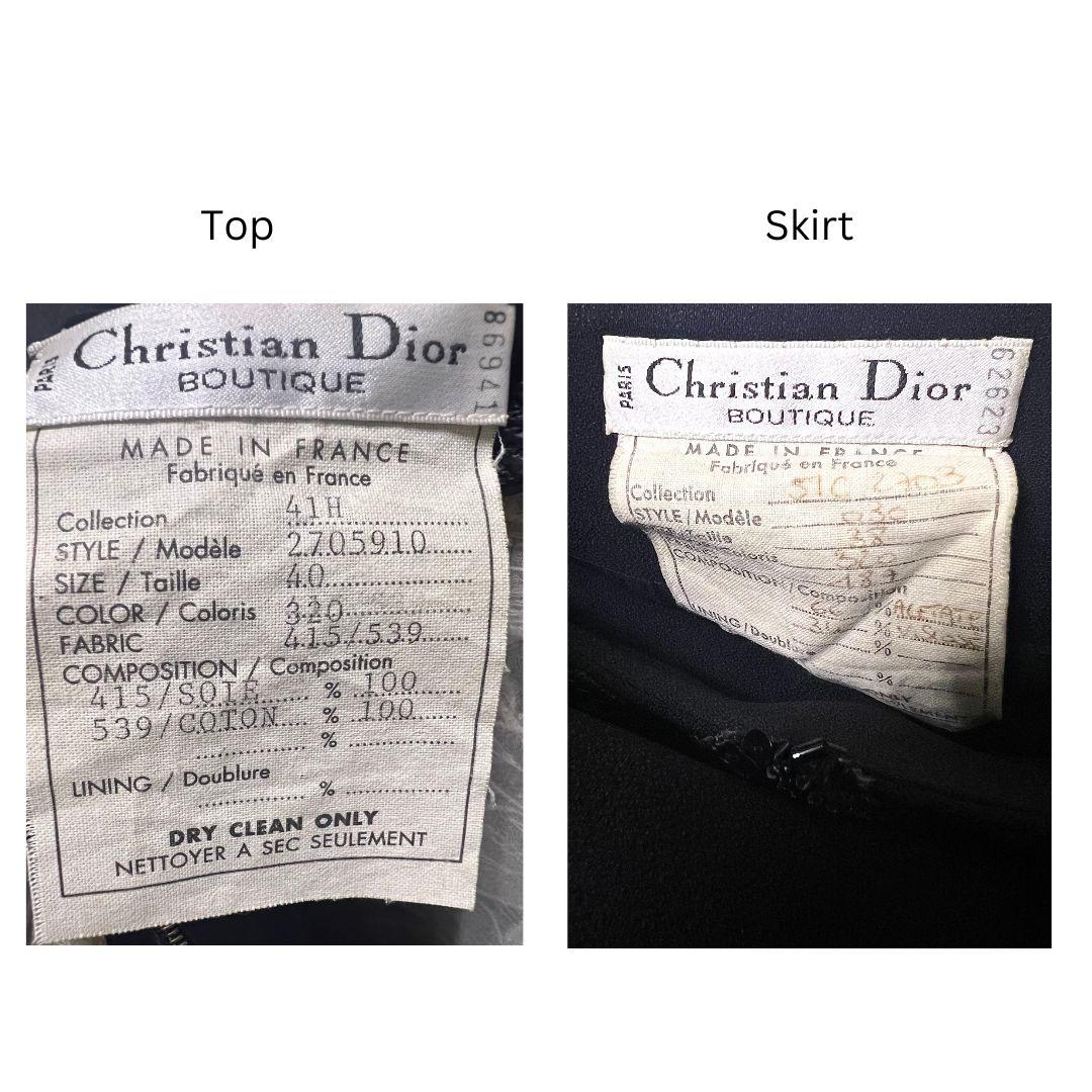 Christian Dior Vintage Noir Tailleur Jupe de Soirée Automne/Hiver 1994 Taille 40FR Bon état - En vente à Saint Petersburg, FL