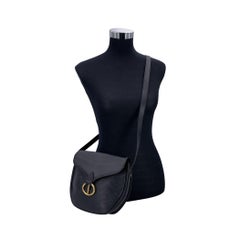 Christian Dior Vintage Schwarz Leder Bobby Crossbody Tasche