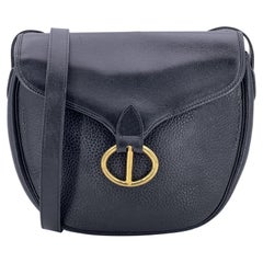 Christian Dior Vintage Black Leather Bobby Crossbody Bag