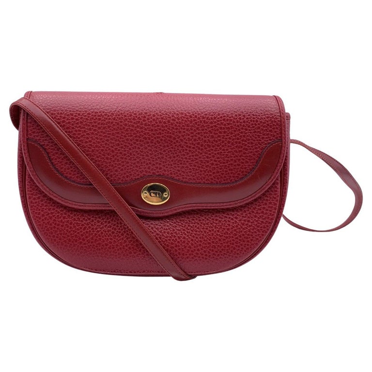 Christian Dior Vintage Black Leather Messenger Shoulder Bag at 1stDibs