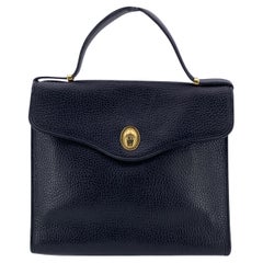 Christian Dior Vintage Schwarz Leder Satchel Handtasche Tasche