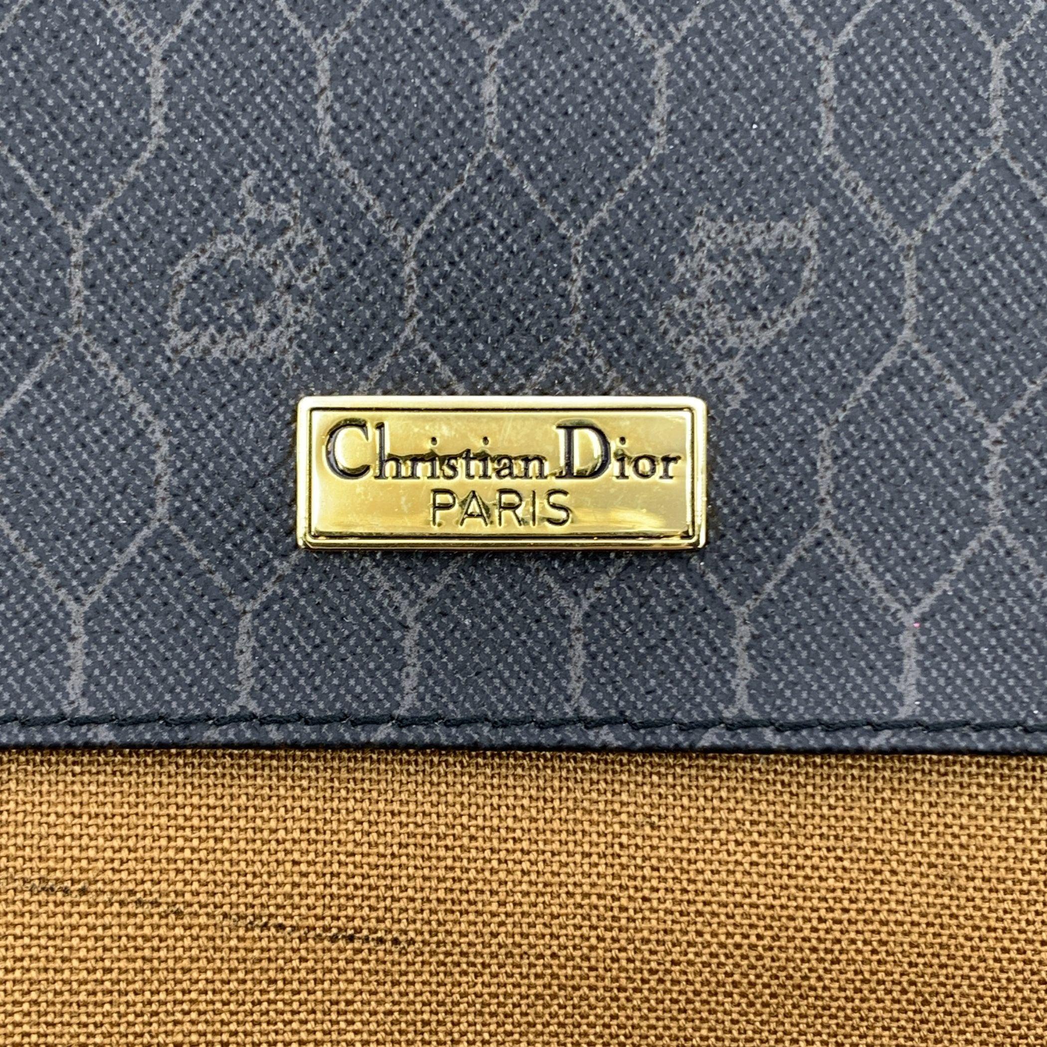 Christian Dior Vintage Black Logo Canvas Small Flap Shoulder Bag 2