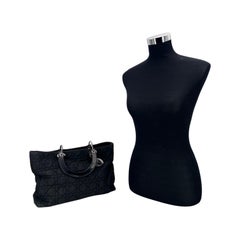Christian Dior Vintage Black Nylon Lady Dior Tote Bag