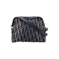 Christian Dior Vintage Black Trotter Canvas Dome Shoulder Bag
