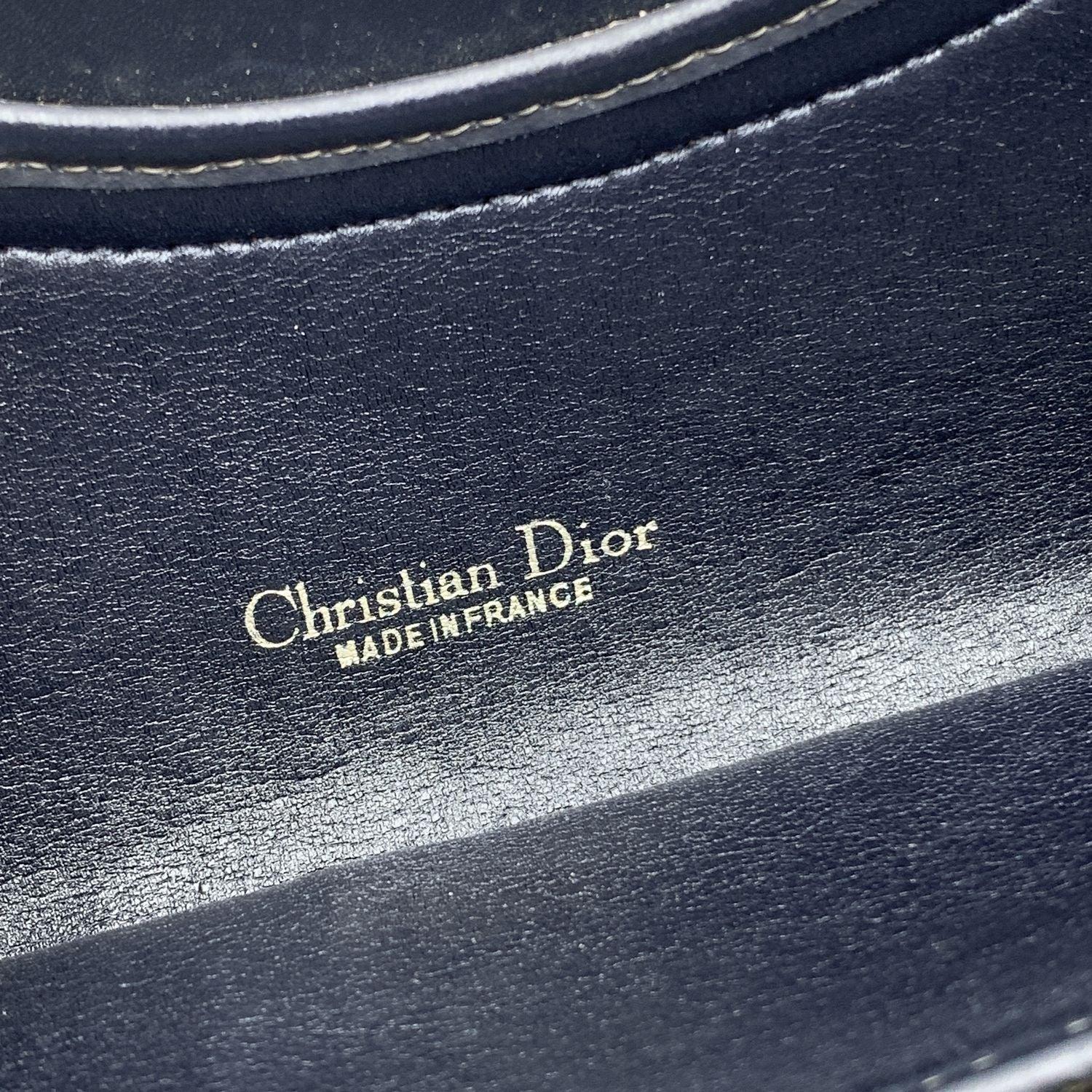 Christian Dior Vintage Blue Logo Canvas Foldable Tote Clutch Bag In Good Condition In Rome, Rome