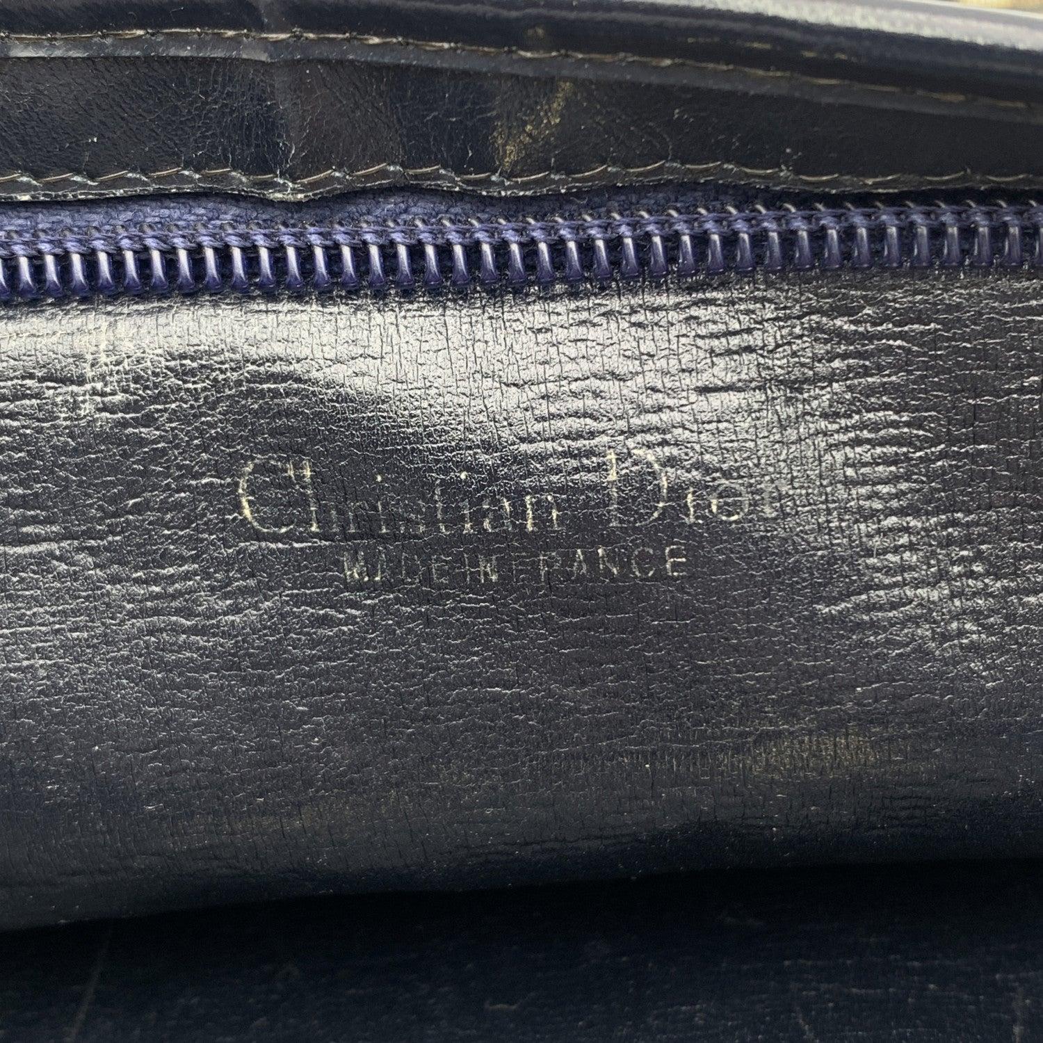 Christian Dior Vintage Blue Logo Oblique Canvas Shoulder Bag 2