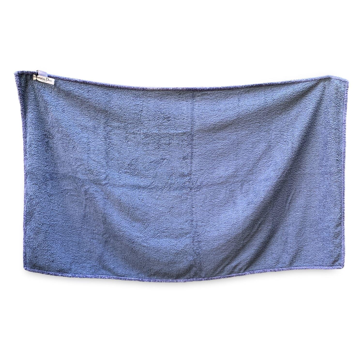 Vintage Christian Dior Terrycloth Cotton Large Beach Towel with Monogram oblique pattern. Blue color. 100% cotton. Measurements: 35 x 60 inches - 88.8 x 152.4cm. Details MATERIAL: Cotton COLOR: Blue MODEL: Oblique GENDER: Unisex Adults COUNTRY OF