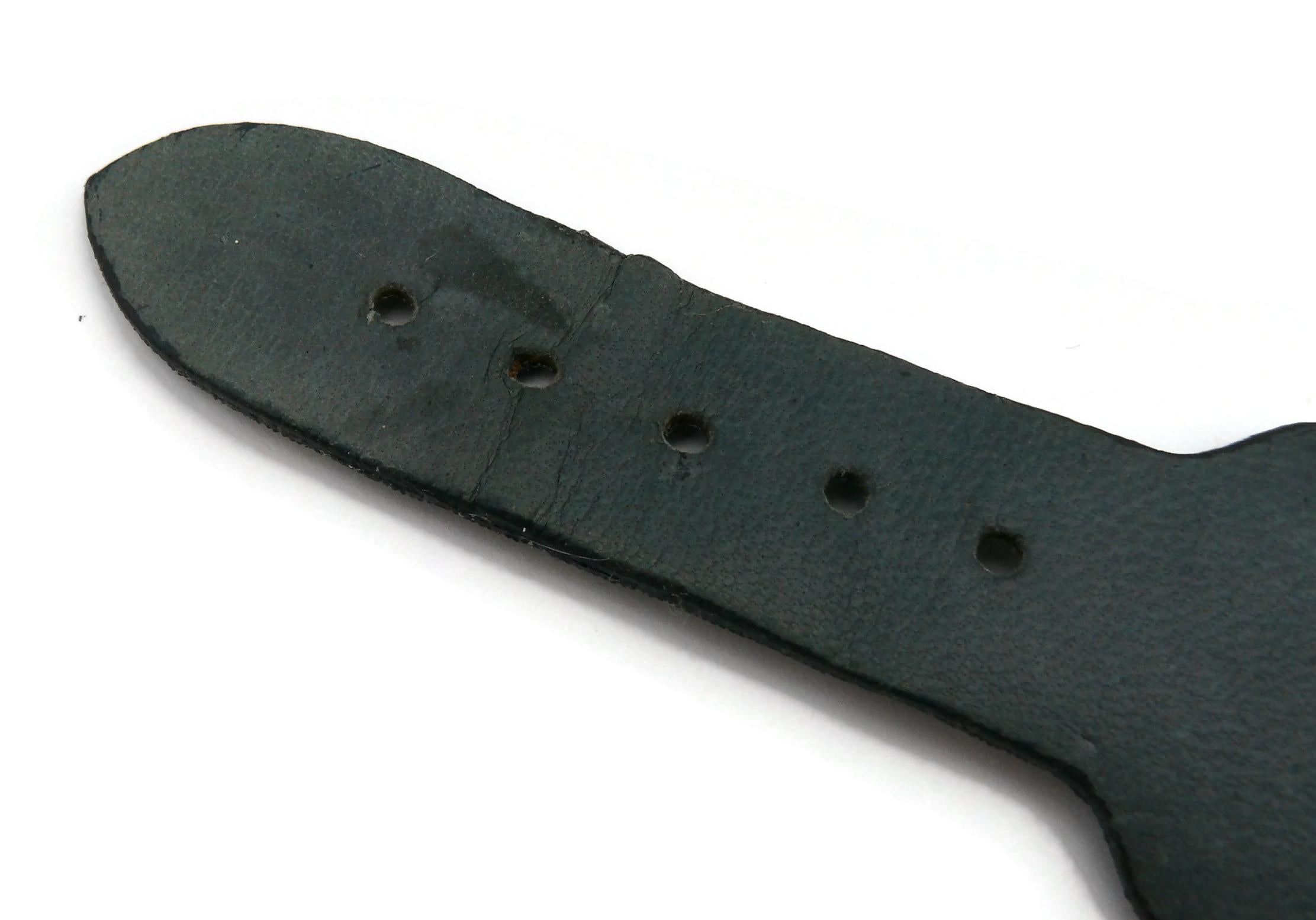 CHRISTIAN DIOR Vintage Blaues Monogramm-Armband aus Leder und Segeltuch mit D-Schnalle im Angebot 4