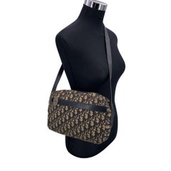 Christian Dior Vintage Blue Oblique Canvas Monogram Shoulder Bag