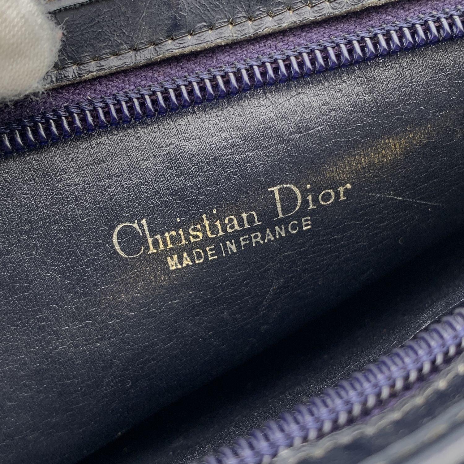 Christian Dior Vintage Blue Oblique Canvas Monogram Shoulder Bag 3