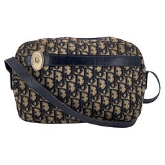 Christian Dior Vintage Blue Oblique Canvas Monogram Shoulder Bag Christian Dior Vintage Blue Oblique Canvas Monogram Shoulder Bag