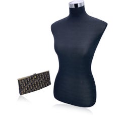 Christian Dior Vintage Blue Oblique Monogram Canvas Clutch Bag