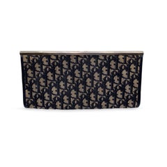 Christian Dior Vintage Blue Oblique Monogram Canvas Clutch Bag