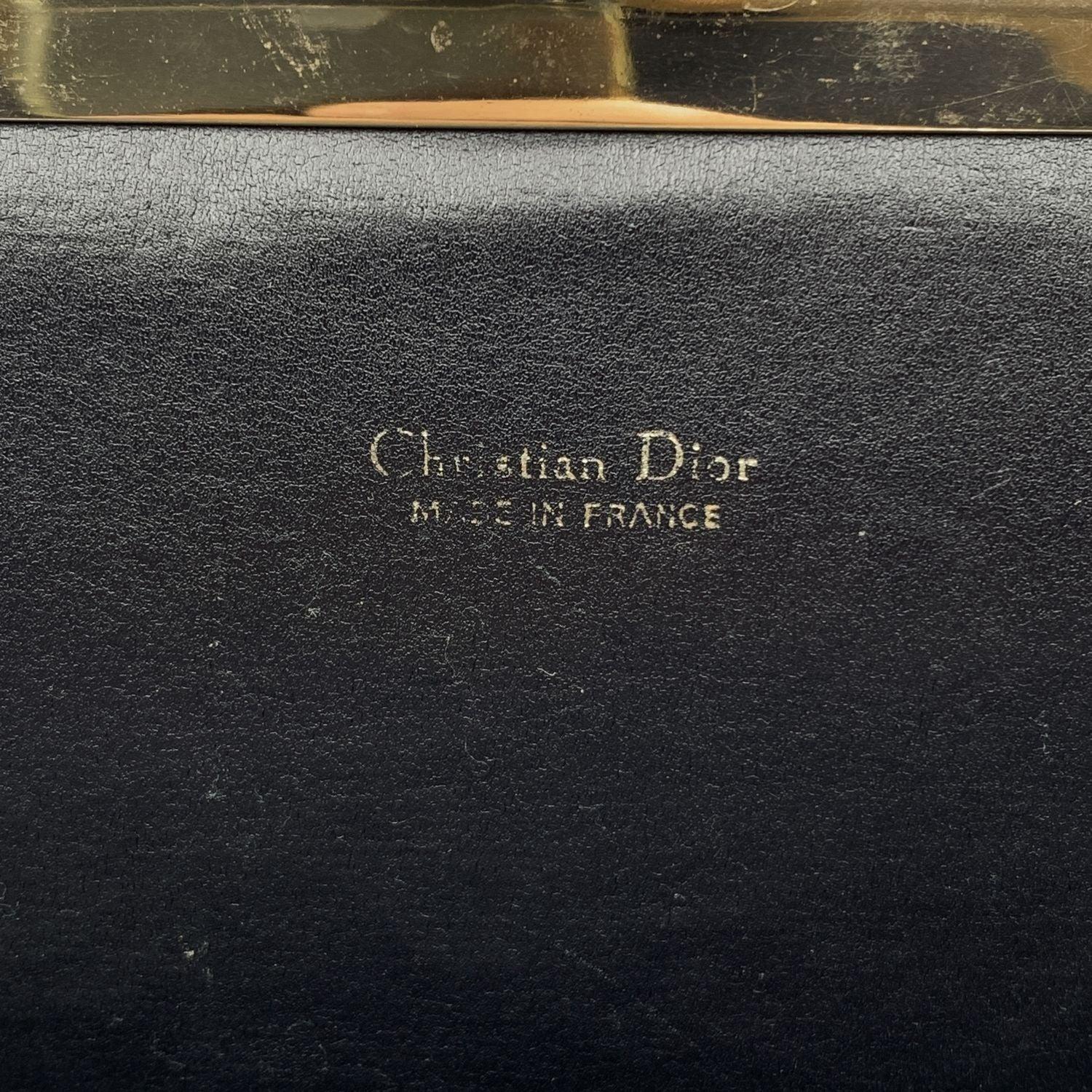 Christian Dior Vintage Blue Oblique Monogram Canvas Clutch Bag In Good Condition In Rome, Rome