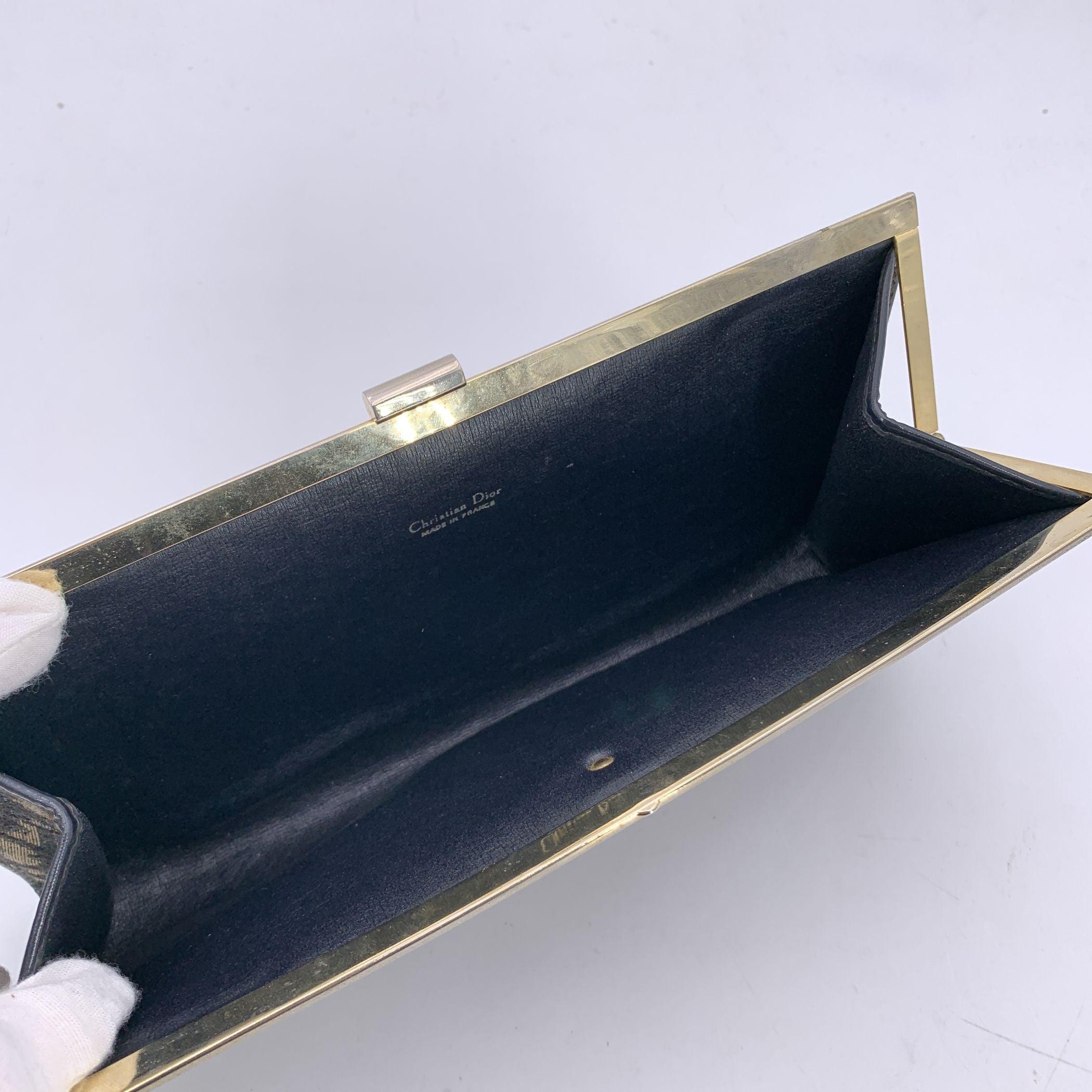 De las mujeres Christian Dior Bolso de mano de lona con monograma oblicuo azul vintage en venta