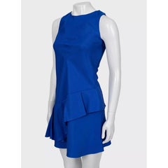 Christian Dior Vintage Blue Silk Blend A-Line Dress Sz.40/S