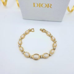 Christian Dior Vintage Bracelet with Cabochons and Crystals
