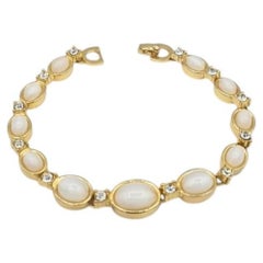 Christian Dior Vintage Bracelet with Cabochons and Crystals