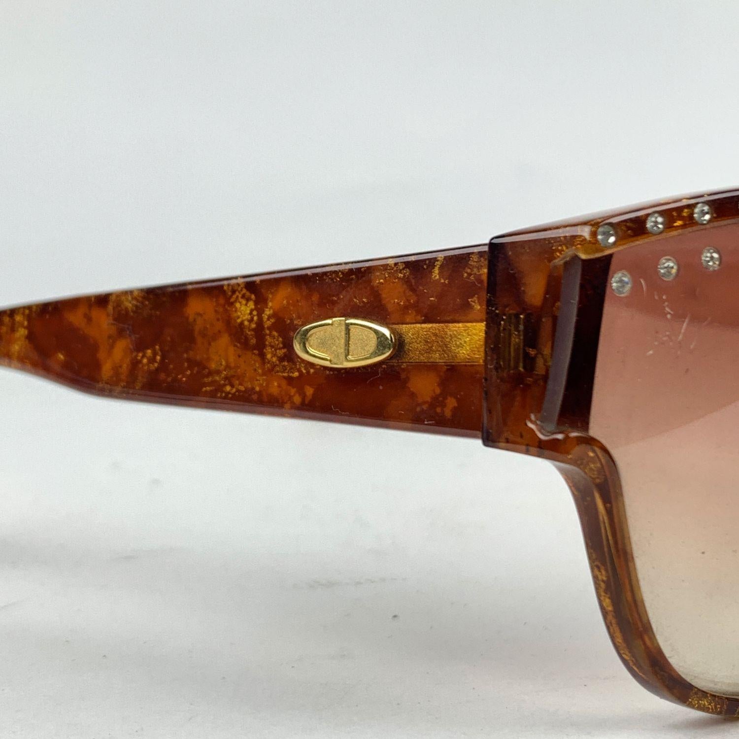 Christian Dior Vintage Brown Crystal Sunglasses 2438 58/15135 mm In Good Condition In Rome, Rome