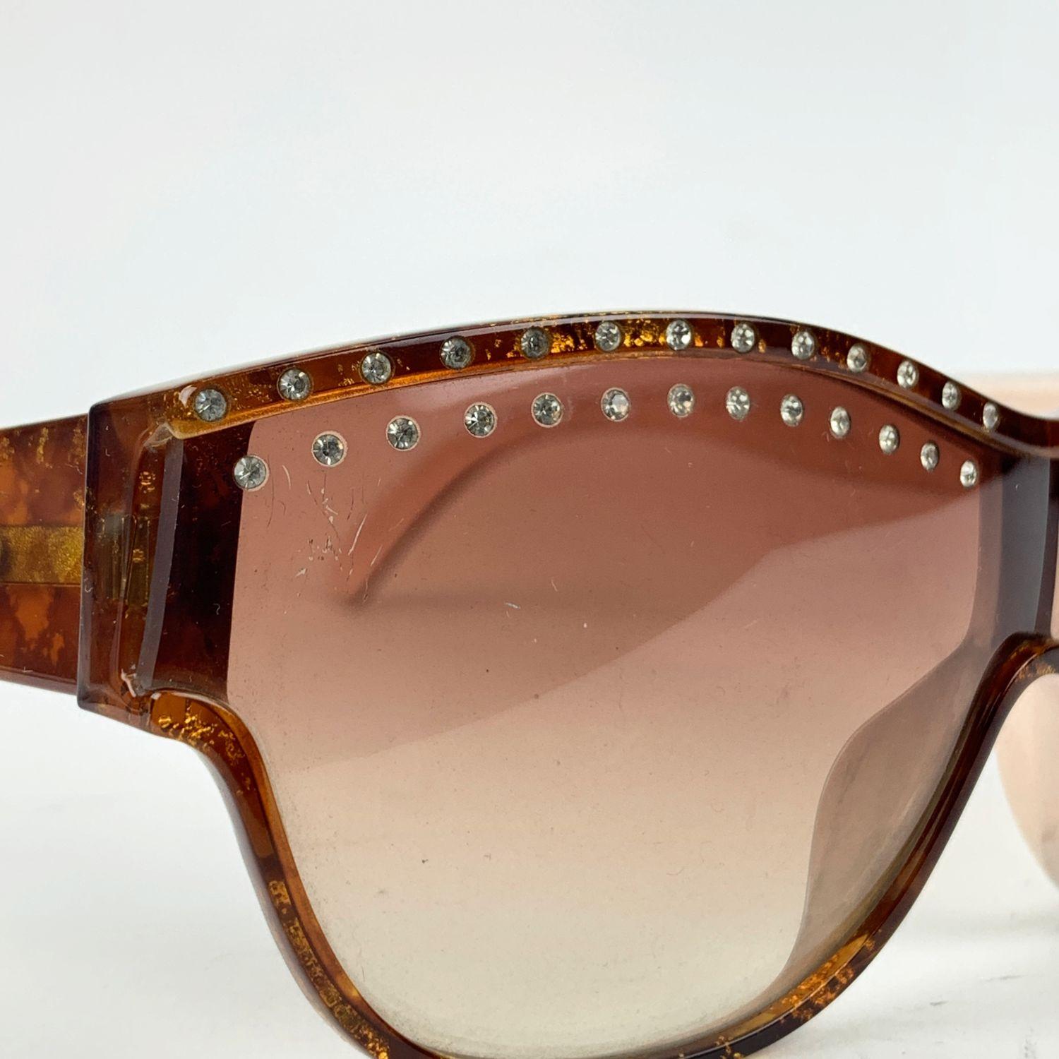 Women's Christian Dior Vintage Brown Crystal Sunglasses 2438 58/15135 mm