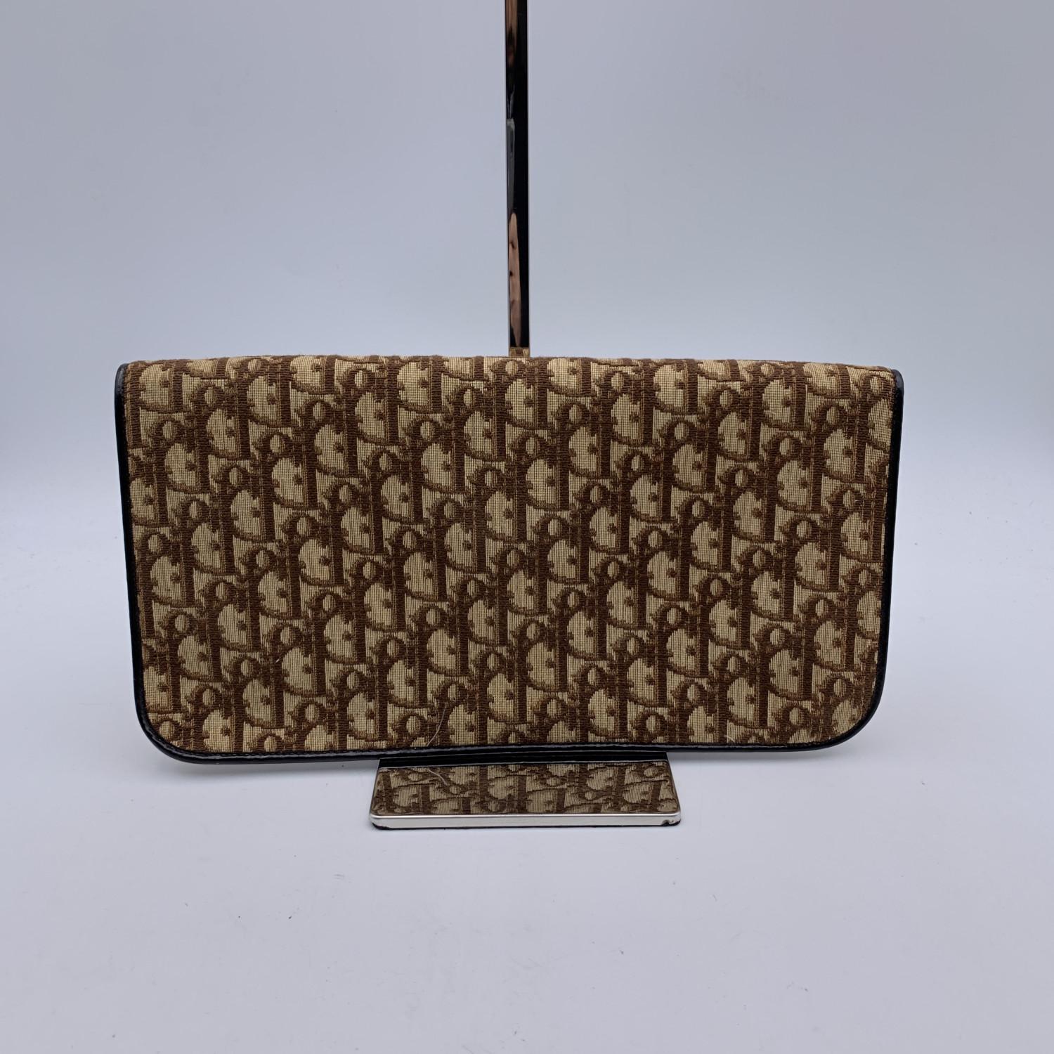 Christian Dior Vintage Brown Logo Canvas Foldable Clutch Bag Tote 2